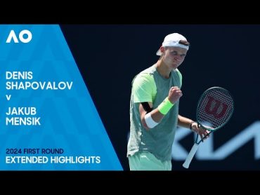 Denis Shapovalov v Jakub Mensik Extended Highlights  Australian Open 2024 First Round