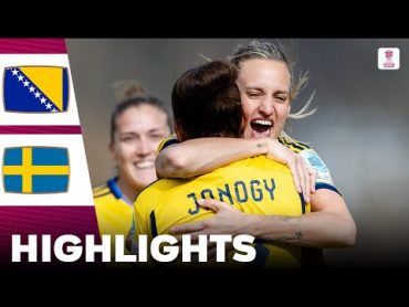 Sweden vs Bosnia and Herzegovina  Highlights  UEFA Women&39;s Nations League PlayOff 23022024