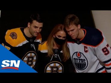 Boston Bruins & Edmonton Oilers Celebrate Life Of Colby Cave With PreGame Ceremony