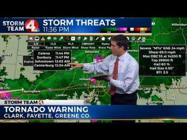 Tornado warnings in parts of central Ohio