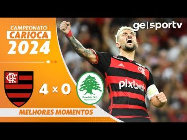 FLAMENGO 4 X 0 BOAVISTA  MELHORES MOMENTOS  CAMPEONATO CARIOCA  ge.globo