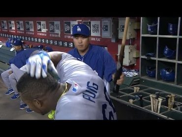 Yasiel Puig and HyunJin Ryu DUKE IT OUT in the dugout!