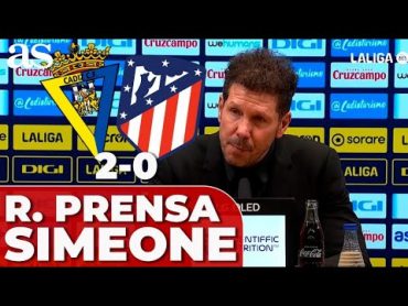 CÁDIZ 2  ATLETI 0  Rueda de prensa SIMEONE: AUTOCRÍTICA, INTER...