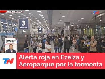 Alerta roja en Ezeiza y Aeroparque por la tormenta: cómo está la situación con los vuelos demorados