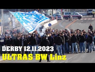 LINZER DERBY: Blau Weiß Linz FANMARSCH  12.11.2023