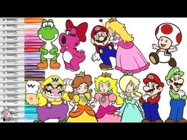 Super Mario Bros Coloring Book Pages Nintendo Mario Luigi Princess Peach Toad Yoshi Wario Birdo