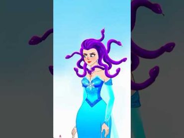 Princess Elsa Becomes Medusa 🧜‍♀️🐍🐍shorts Fairy TalesShorts fairytales