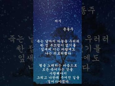 [시 낭송] 서시 윤동주  북튜버