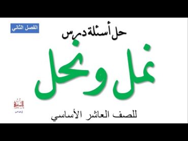 حل أسئلة درس نمل ونحل للصف العاشر الأساسي