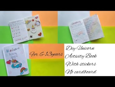 DIY Unicorn Game Book / Activity Book with stickers  No cardboard No glue