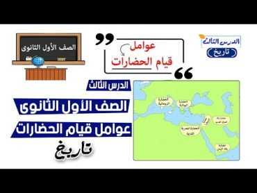 عوامل قيام الحضارات للصف الاول الثانوى