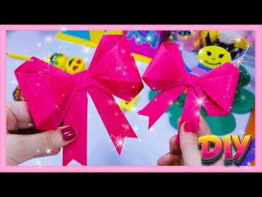 صنع فيونكة من الورق  بدون استخدام لاصق  Easy Origami Bow