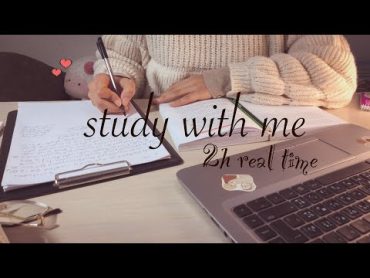 2Hour study with me 10min break / calm music ادرس معي لمدة ساعتين مع موسيقى هادئة