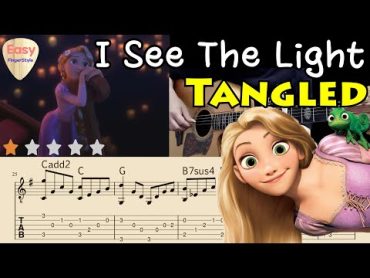 💗 I See The Light(Lyrics)  Tangled 💗Rapunzel  Fingerstyle Guitar Tutorial  Tabs &Chords,  Disney