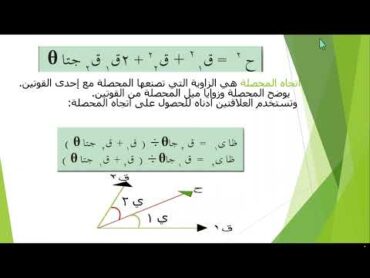 الصف الثالث الثانوي/ علوم هندسية / مقدمة الهندسة المدنية / محصلة القوى