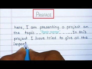 Preface / How to write prefer for project file / School Project File / Preface Writing