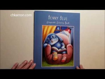 Benny Blue Grayscale Coloring Book by Christine Karron flip through book trailer