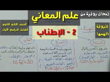 علم المعاني ( لمحات بلاغية ) 2 ـ الإطناب ـ الصف الثاني الثانوي / الفصل الدراسي الأول .