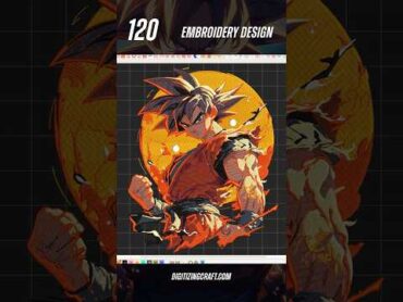 Goku embroidery design file.embroidery is better than pod embroiderydesign animeembroidery goku