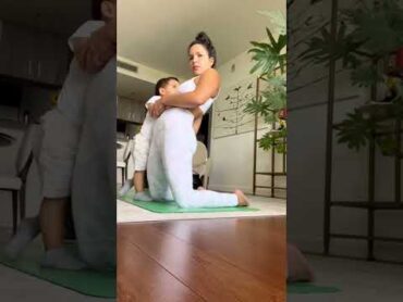 Breastfeeding yoga mama and toddler 💪🏼❤️ shorts momlife love shortvideo yoga breastfeeding