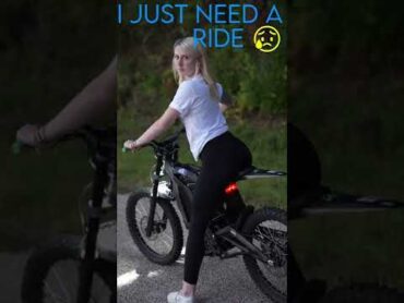 Girl says "No" to Hitchhiker on a Sur Ron ebike