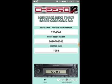 RADIO CODE CALC FOR MERCEDES BENZ TRUCK BASE & LINE 24V  BLAUPUNKT BOSCH BECKER VISTEON  NO LIMIT