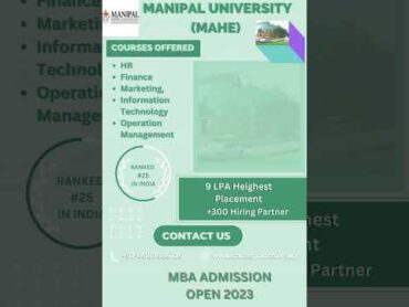 Manipal University MAHE   MBA admission 2023