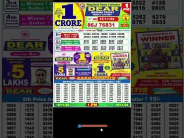 Nagaland Lottery Sambad Live 1pm 15.11.2024  Lottery Live