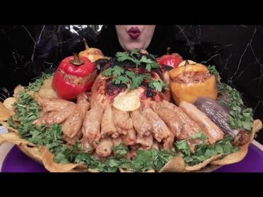 اصوات الاكل الحقيقية  موكبانغ   المحشي المصري MUKBANG  ASMR  EGYPTIAN FOOD