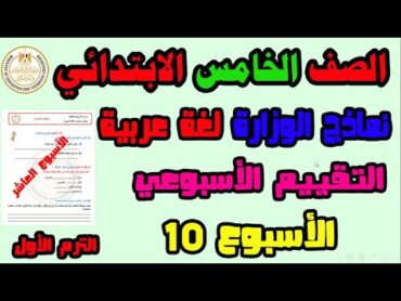 حل التقييم الاسبوعى والاداء الصفى والواجب المنزلى لغة عربية الاسبوع العاشر الصف الخامس الابتدائي