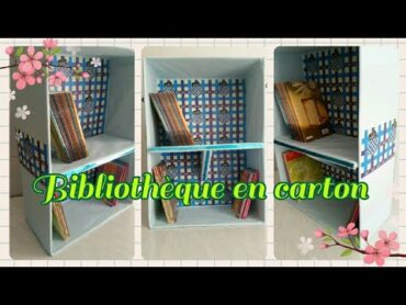 رفوف من الكرتون 📚 bibliothéque  handmade carton