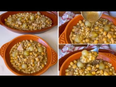 Lebanese Moghrabieh recipe  طريقة تحضير المغربية بالدجاج