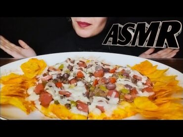 ASMR أصوات أكل بيتزا لحمة مفرومة ونقانق  Eating Sounds Pizza Minced Meat & Hotdogs Mukbang