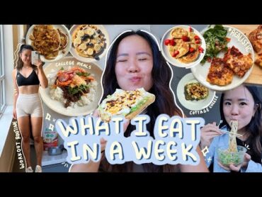 a week of healthy + realistic college meals 📚🍎 how I stay fit during school  productive habits