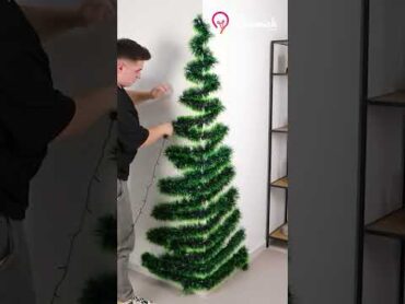 Wall Christmas Tree Hack: Perfect for Tiny Corners! shorts youtubeshorts christmasdecoration