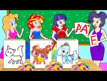 Equestria Girls Princess Dress Up Rich and Poor Story  Hilarious Cartoon Compilation 35