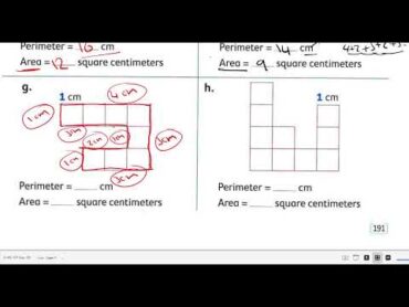 Perimeter and Area for Grade 3  حل تمارين من كتاب المعاصر صفحة ١٩٢  الفصل الدراسي الاول