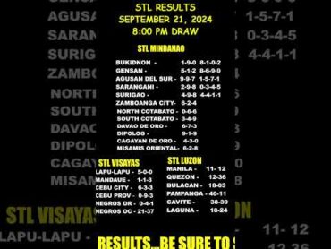 STL Result Today  8:00 pm draw September 21, 2024 shorts