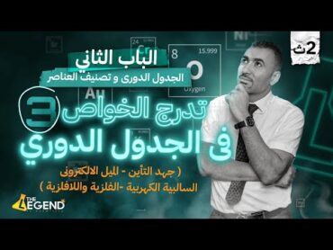 المحاضره الثالثه تدرج الخواص في الجدول الدوري  الصف الثاني الثانوي  م خالد صقر 2024