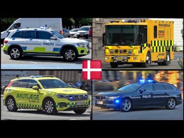 Police cars and Ambulance responding in Copenhagen (collection)