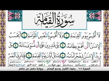 تحفيظ سورة القيامة surah Al Keiama  كل صفحة مكررة ثلاث مرات للحفظ والمراجعة الشيخ وديع اليمني