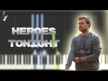 Janji  Heroes Tonight (feat. Johnning)  Instrumental Piano Tutorial / Partitura / Karaoke / MIDI