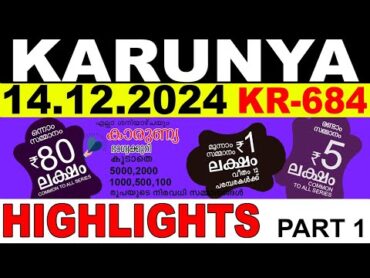 KERALA LOTTERY KARUNYA KR684  LIVE LOTTERY RESULT TODAY 14/12/2024  KERALA LOTTERY LIVE RESULT