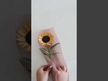 DIY paper flower wrapping for gift