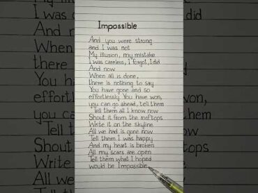 james arthur impossible lyrics impossible song