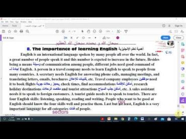 مقال عن " أهمية تعلم اللغة الإنجليزية  The importance of learning English " للمرحلة الثانوية