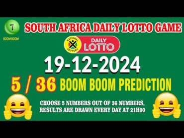 19/12/2024 SA Daily Lotto Game Prediction I SA Daily Lotto prediction today I South Africa Lottery