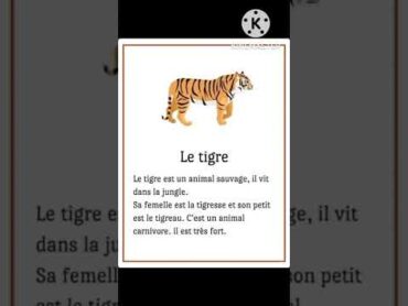 وضعية ادماجية في الفرنسية Le tigre 🐅