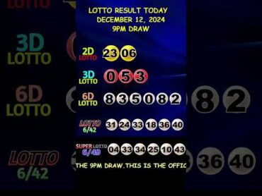 Lotto Result December 12, 2024 9pm Draw shorts