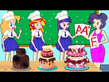 Equestria Girls Princess Dress Up Rich and Poor Story  Hilarious Cartoon Compilation 22